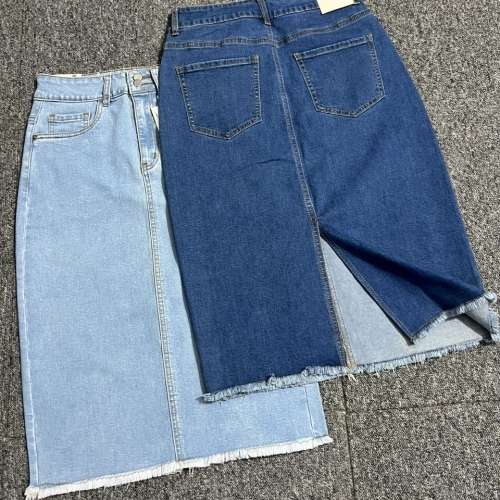 Váy Midi jeans tua lai xẻ sau #098