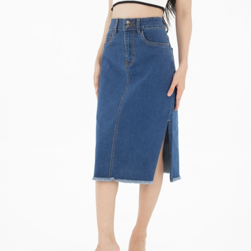 Váy Midi jeans tua lai xẻ 2 bên #098