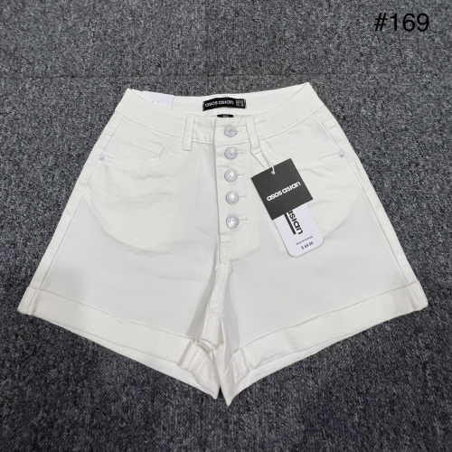 Quần short jeans trắng lật lai 5 cúc #169