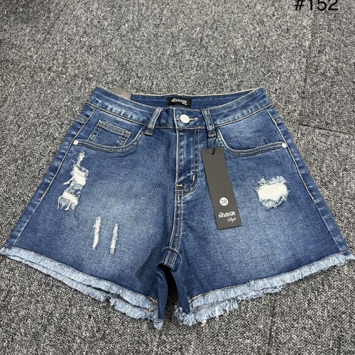 Quần short jeans xanh rách 2 màu tua lai #152